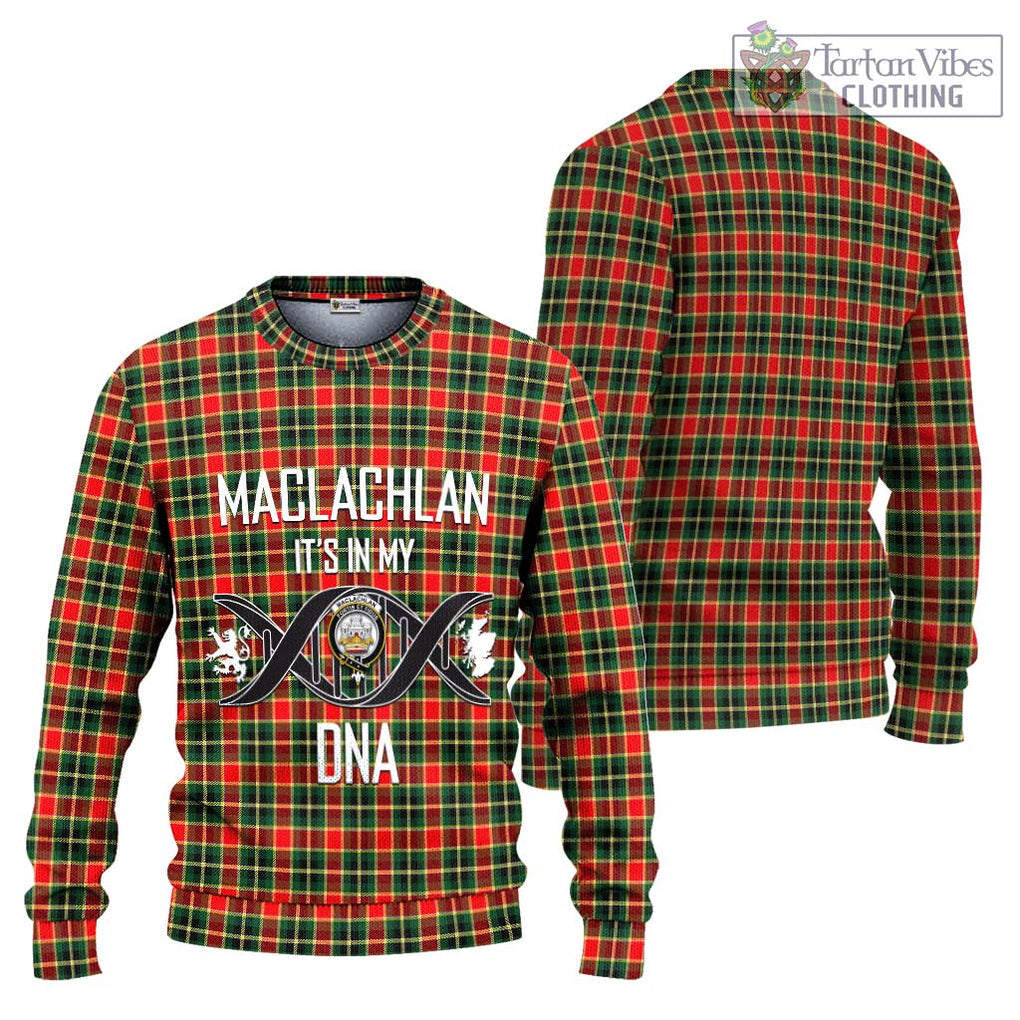 MacLachlan Hunting Modern Tartan Knitted Sweater with Family Crest DNA In Me Style Unisex - Tartanvibesclothing Shop