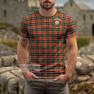 MacLachlan Hunting Modern Tartan Cotton T-Shirt with Family Crest