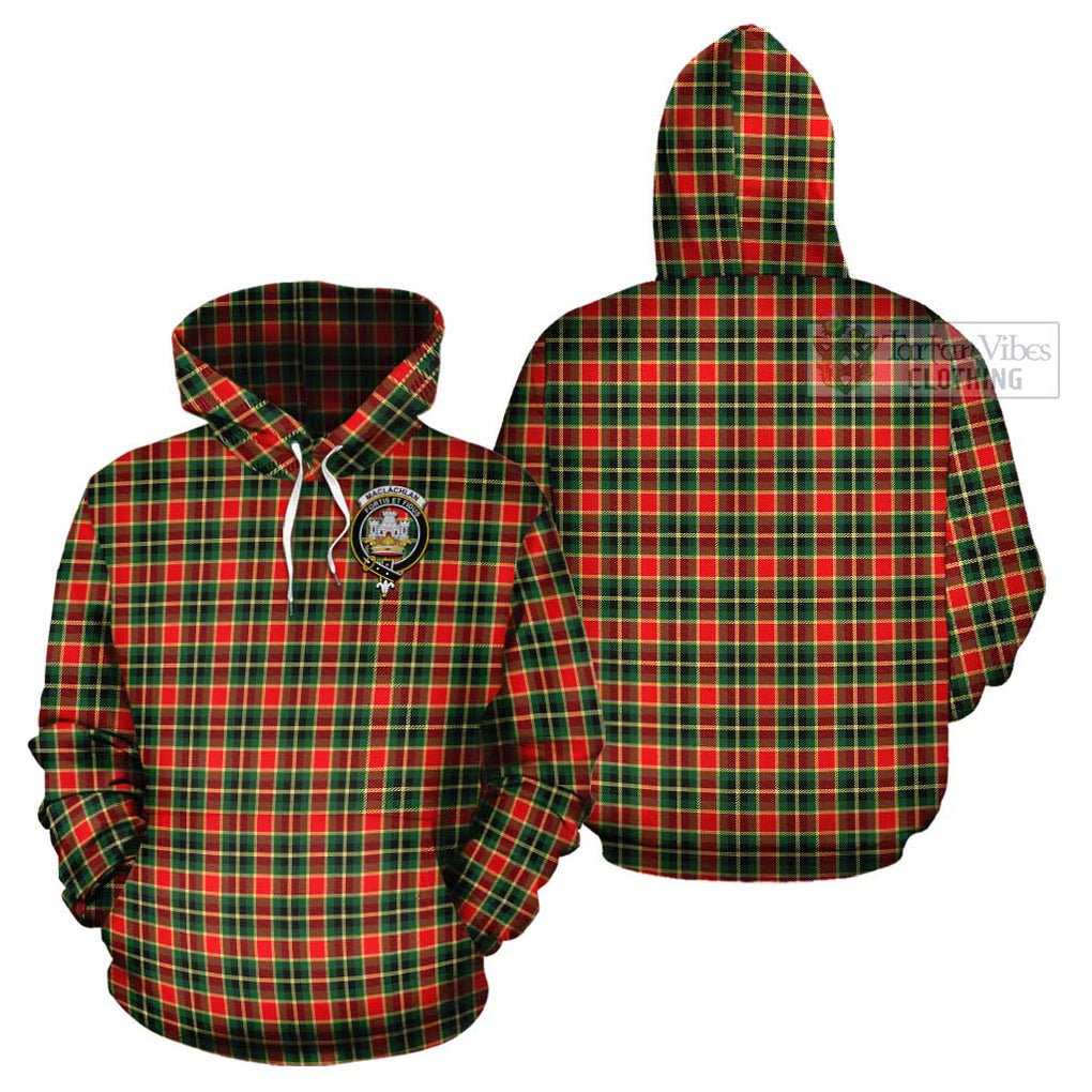 MacLachlan Hunting Modern Tartan Cotton Hoodie with Family Crest Pullover Hoodie - Tartan Vibes Clothing