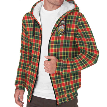 MacLachlan Hunting Modern Tartan Sherpa Hoodie with Family Crest