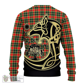 MacLachlan Hunting Modern Tartan Ugly Sweater with Family Crest Celtic Wolf Style