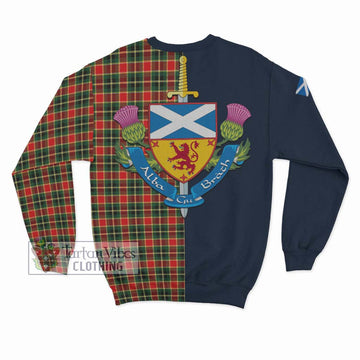 MacLachlan Hunting Modern Tartan Sweatshirt Alba with Scottish Lion Royal Arm Half Style