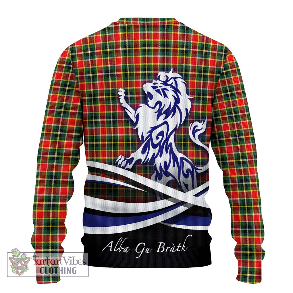 MacLachlan Hunting Modern Tartan Knitted Sweater with Alba Gu Brath Regal Lion Emblem - Tartanvibesclothing Shop