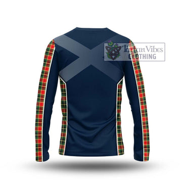 MacLachlan Hunting Modern Tartan Long Sleeve T-Shirt with Family Crest and Lion Rampant Vibes Sport Style