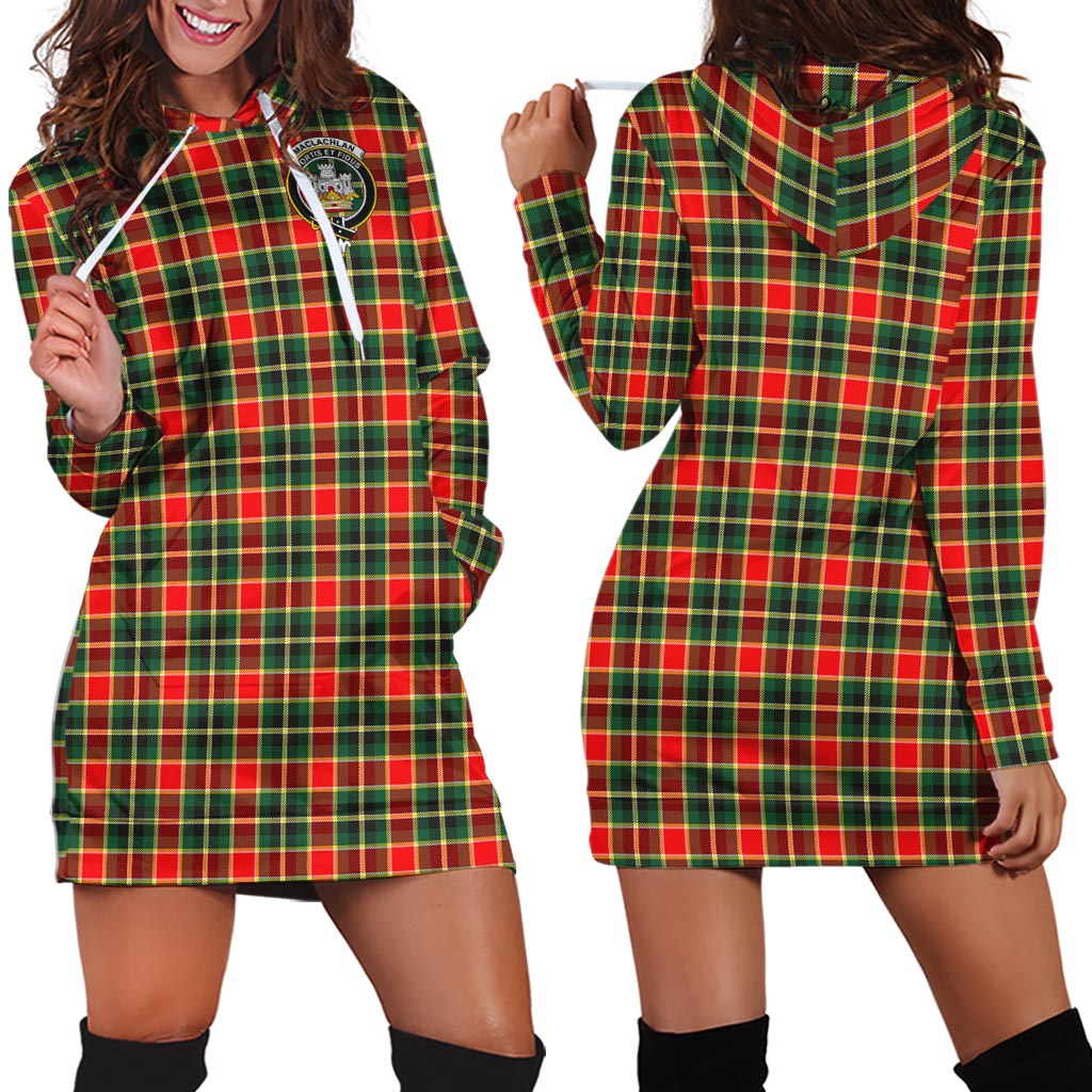 MacLachlan Hunting Modern Tartan Hoodie Dress with Family Crest - Tartan Vibes Clothing