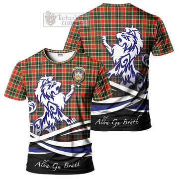 MacLachlan Hunting Modern Tartan Cotton T-shirt with Alba Gu Brath Regal Lion Emblem