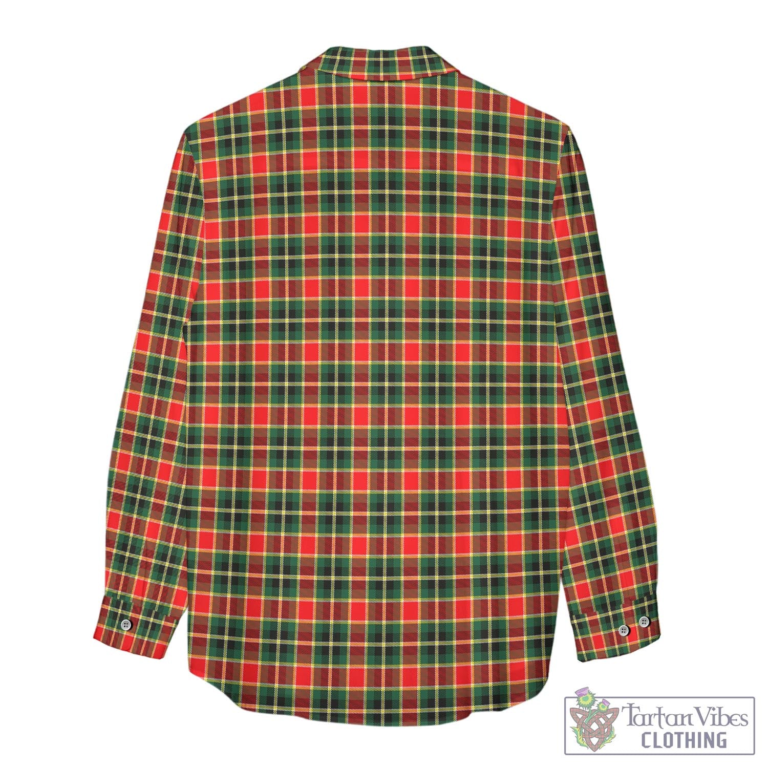 Tartan Vibes Clothing MacLachlan Hunting Modern Tartan Womens Casual Shirt with Family Crest