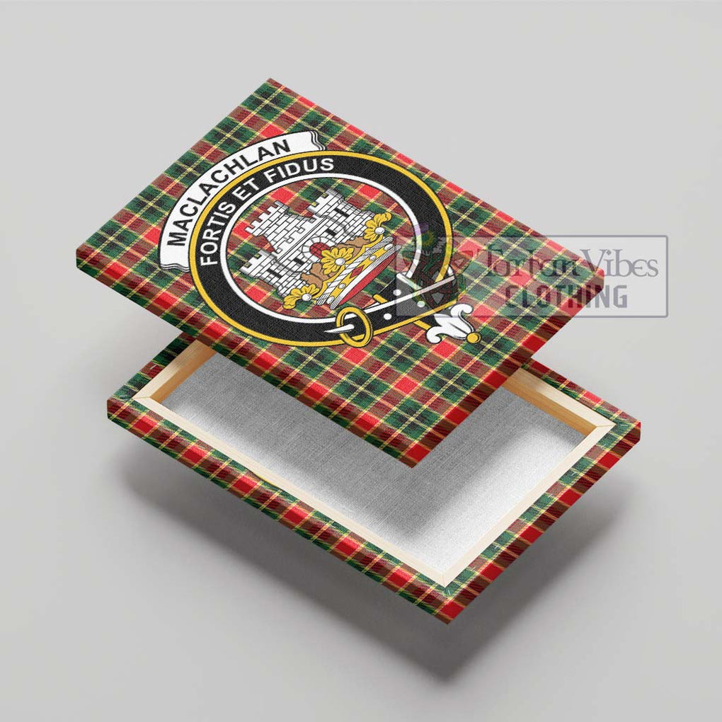 MacLachlan Hunting Modern Tartan Canvas Print Wall Art with Family Crest - Tartan Vibes Clothing