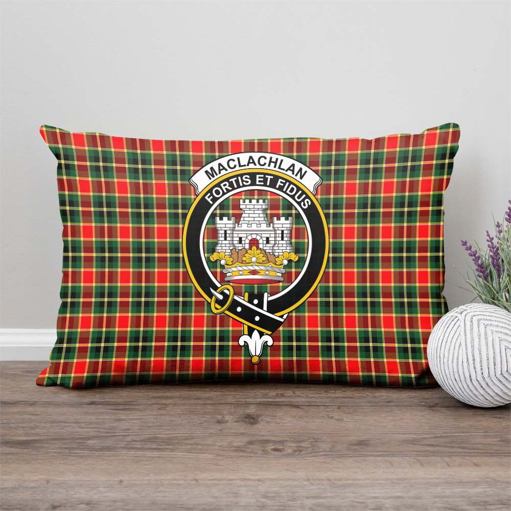 MacLachlan Hunting Modern Tartan Pillow Cover with Family Crest Rectangle Pillow Cover - Tartanvibesclothing