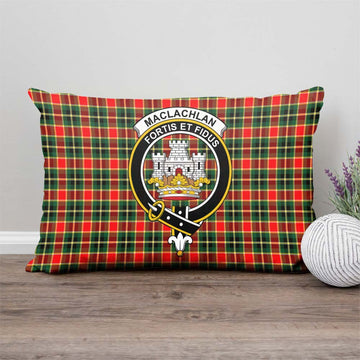 MacLachlan Hunting Modern Tartan Pillow Cover with Family Crest