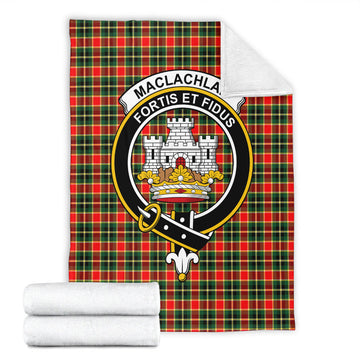 MacLachlan Hunting Modern Tartan Blanket with Family Crest