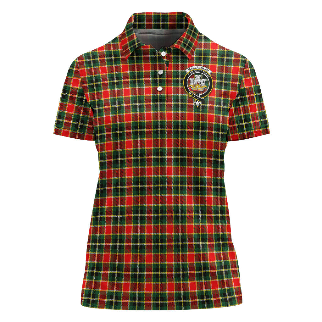 maclachlan-hunting-modern-tartan-polo-shirt-with-family-crest-for-women