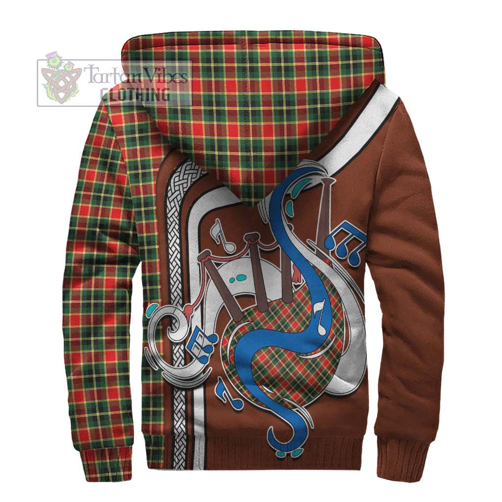 MacLachlan Hunting Modern Tartan Sherpa Hoodie with Epic Bagpipe Style - Tartanvibesclothing Shop