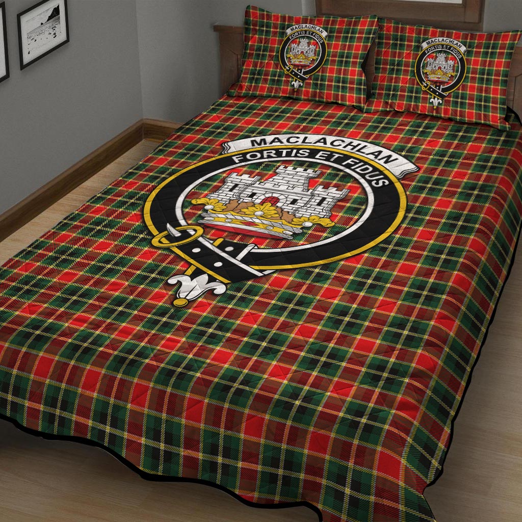 MacLachlan Hunting Modern Tartan Quilt Bed Set with Family Crest - Tartan Vibes Clothing