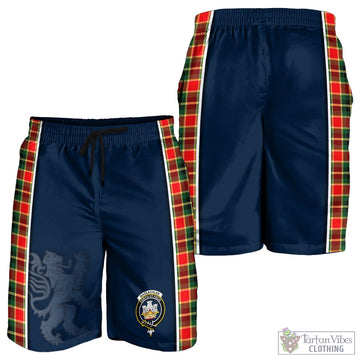 MacLachlan Hunting Modern Tartan Men's Shorts with Family Crest and Lion Rampant Vibes Sport Style