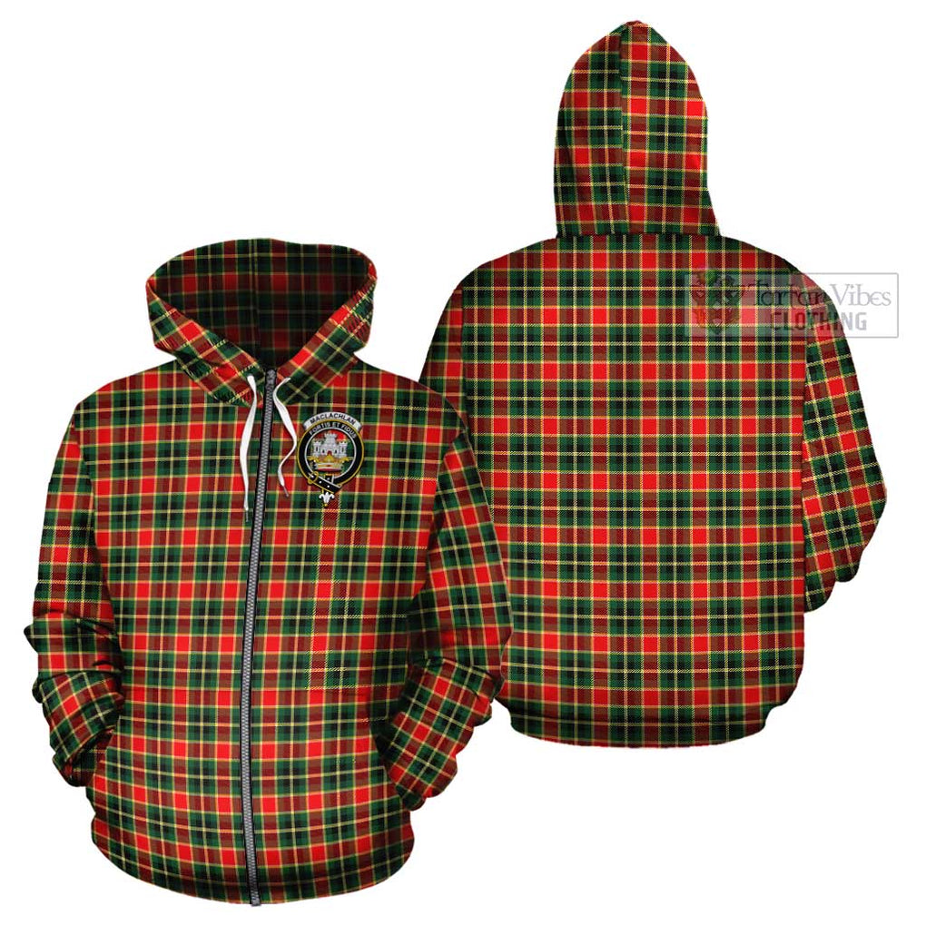 MacLachlan Hunting Modern Tartan Cotton Hoodie with Family Crest Zip Hoodie - Tartan Vibes Clothing