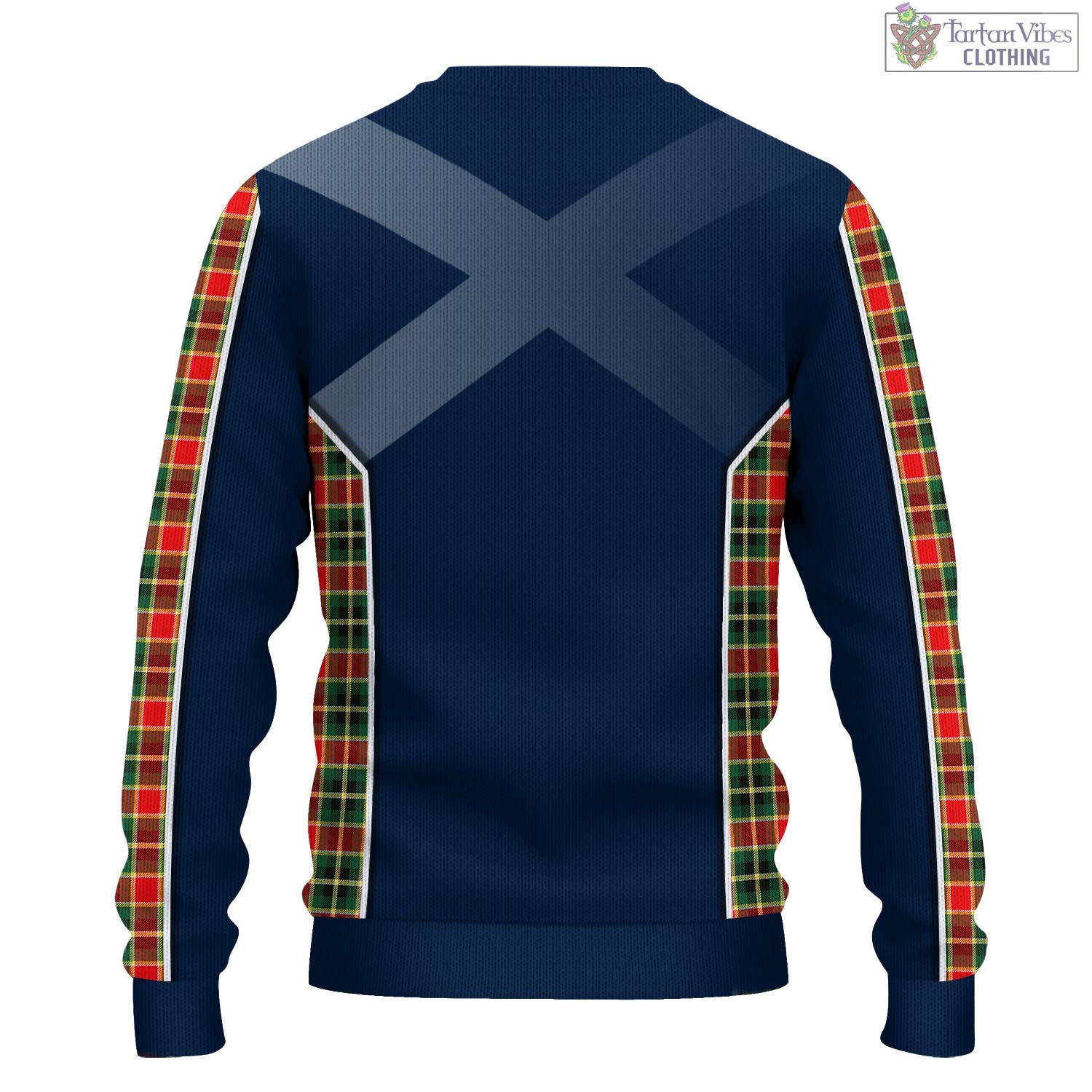 Tartan Vibes Clothing MacLachlan Hunting Modern Tartan Knitted Sweatshirt with Family Crest and Scottish Thistle Vibes Sport Style