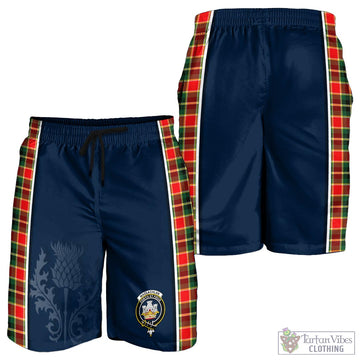 MacLachlan Hunting Modern Tartan Men's Shorts with Family Crest and Scottish Thistle Vibes Sport Style