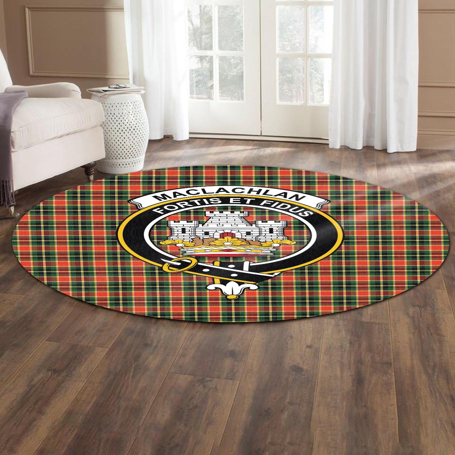 maclachlan-hunting-modern-tartan-round-rug-with-family-crest