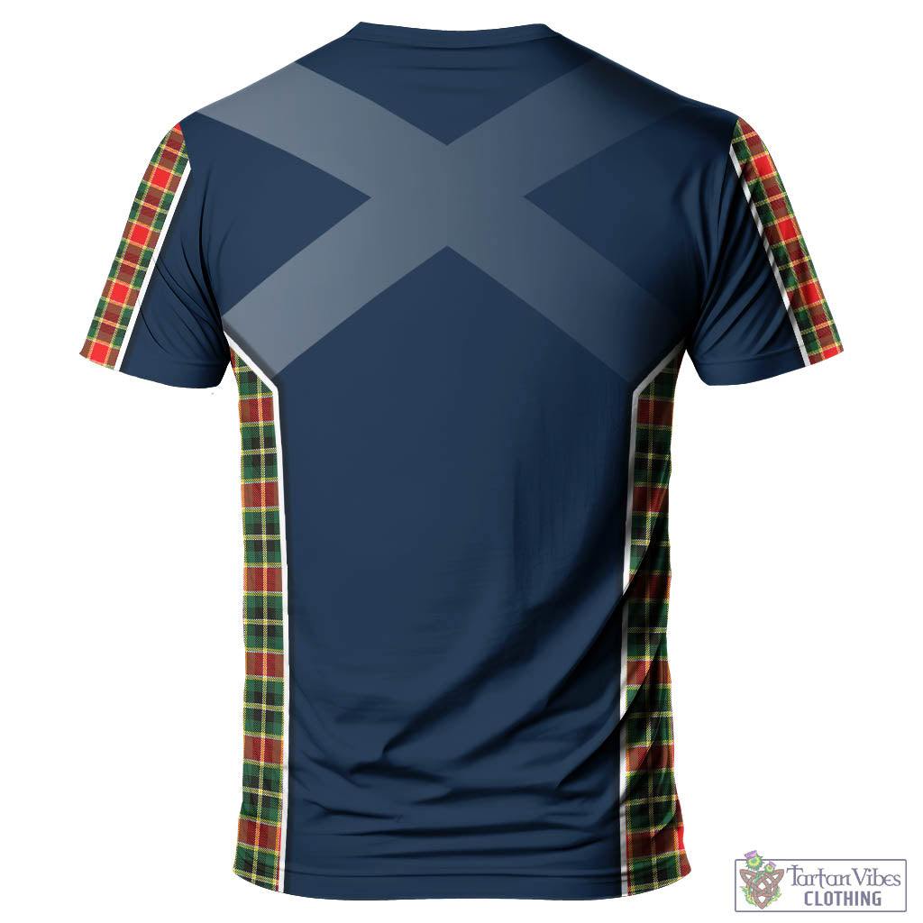 Tartan Vibes Clothing MacLachlan Hunting Modern Tartan T-Shirt with Family Crest and Scottish Thistle Vibes Sport Style