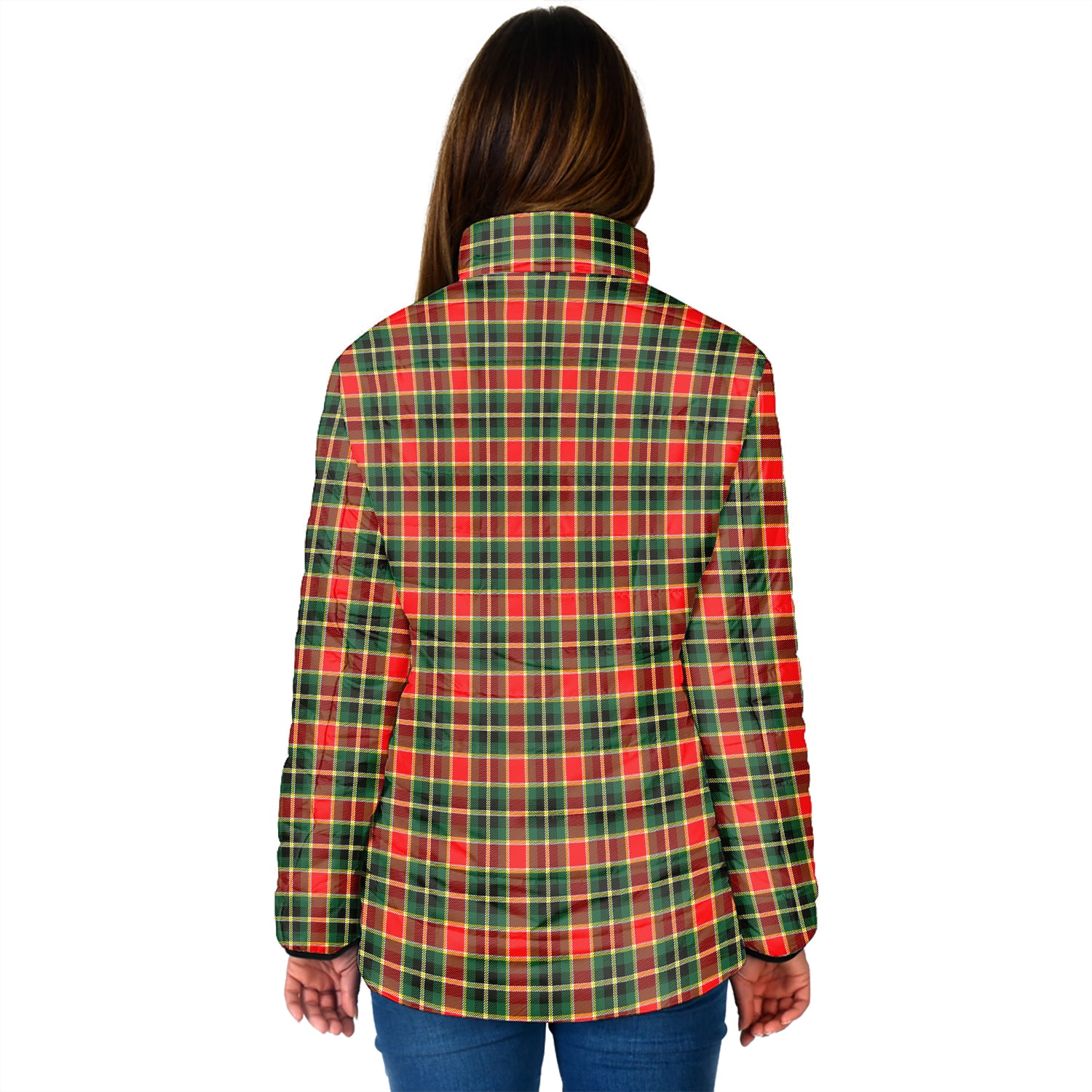 MacLachlan Hunting Modern Tartan Padded Jacket with Family Crest - Tartan Vibes Clothing