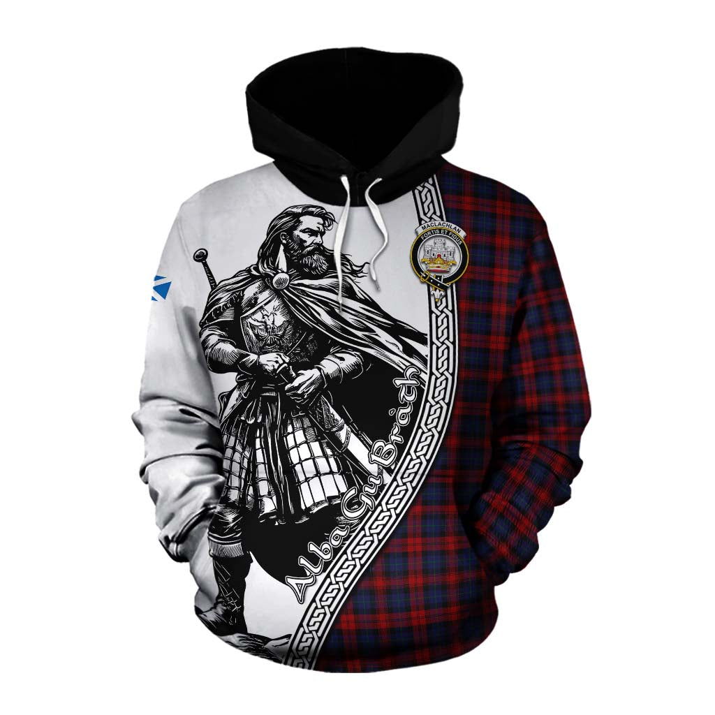 Tartan Vibes Clothing MacLachlan (McLachlan) Tartan Clan Crest Cotton Hoodie with Highlander Warrior Celtic Style