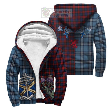 MacLachlan (McLachlan) Tartan Sherpa Hoodie Happy St. Andrew's Day Half Tartan Style