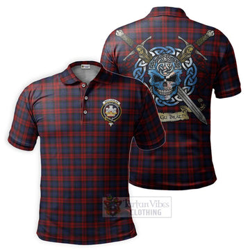 MacLachlan (McLachlan) Tartan Polo Shirt with Family Crest Celtic Skull Style