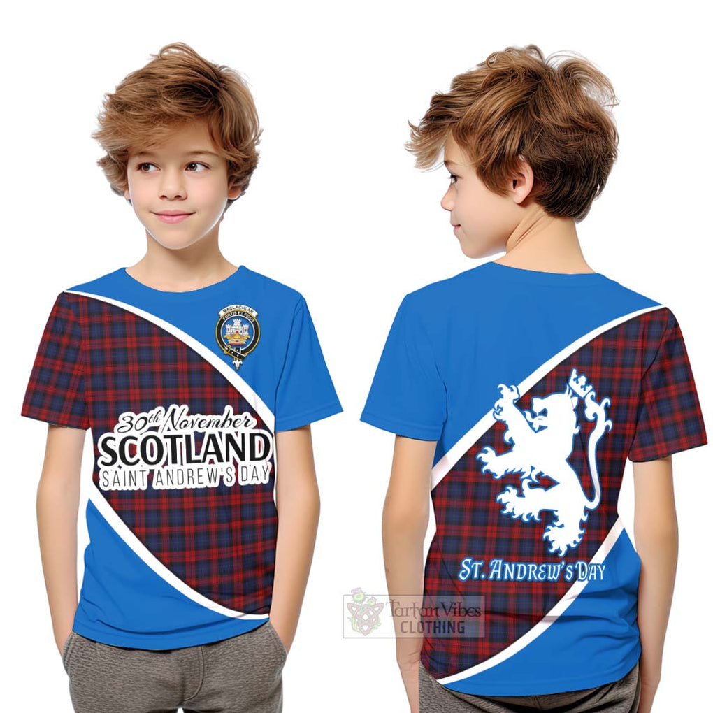 Tartan Vibes Clothing MacLachlan (McLachlan) Family Crest Tartan Kid T-Shirt Celebrate Saint Andrew's Day in Style