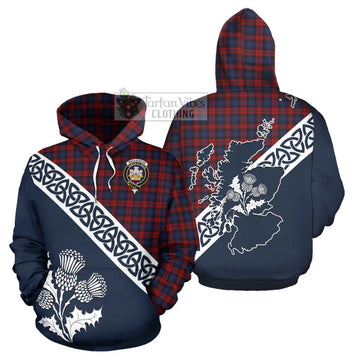 MacLachlan (McLachlan) Tartan Hoodie Featuring Thistle and Scotland Map