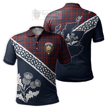 MacLachlan (McLachlan) Tartan Polo Shirt Featuring Thistle and Scotland Map