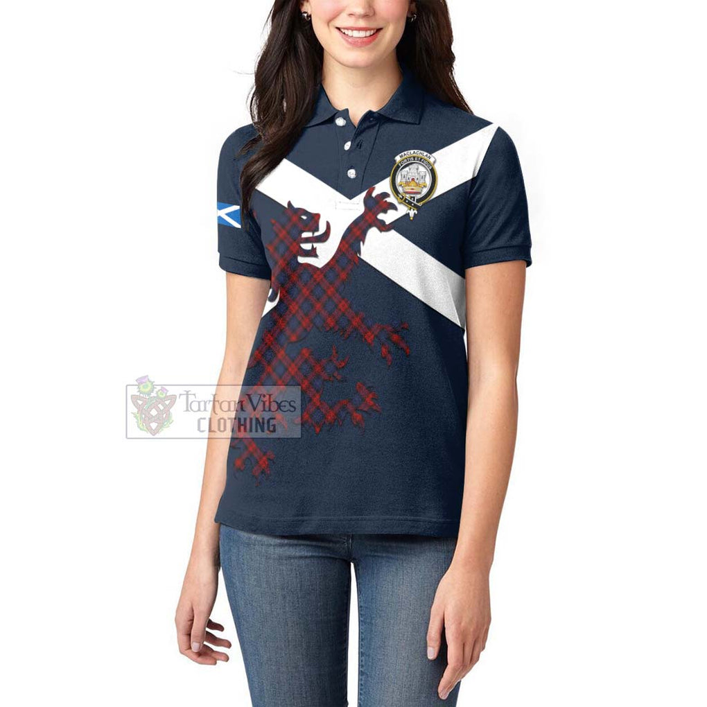 Tartan Vibes Clothing MacLachlan (McLachlan) Tartan Lion Rampant Women's Polo Shirt – Proudly Display Your Heritage with Alba Gu Brath and Clan Name