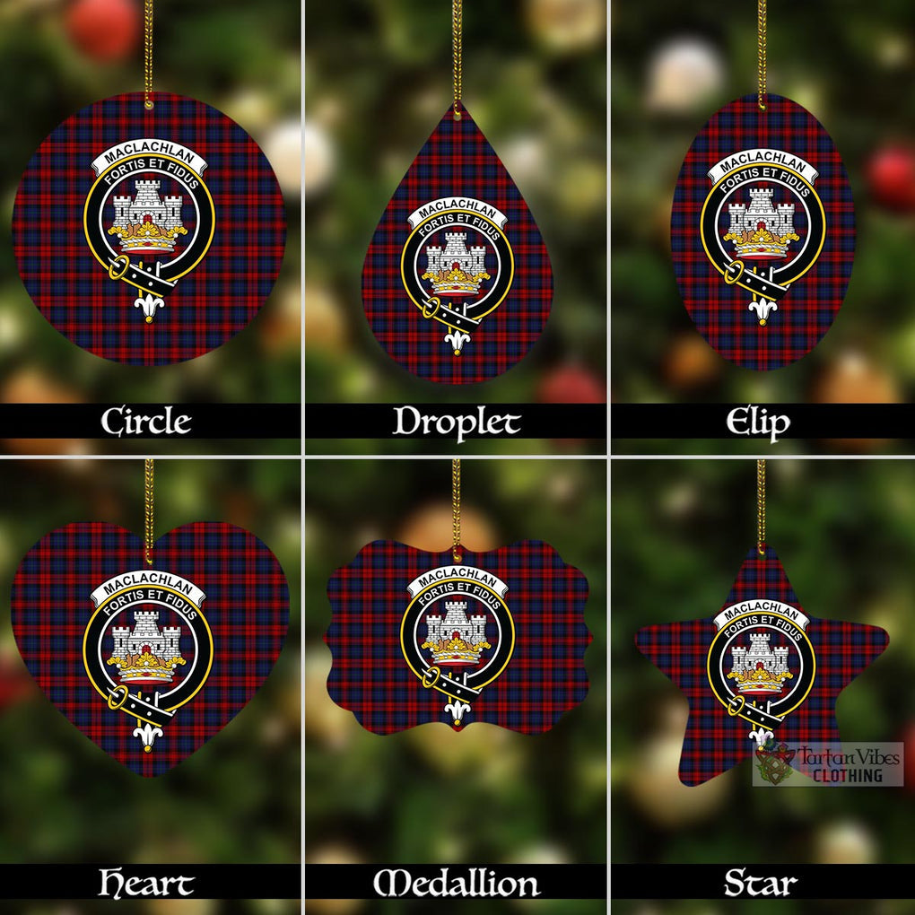 Tartan Vibes Clothing MacLachlan (McLachlan) Tartan Christmas Aluminium Ornament with Family Crest