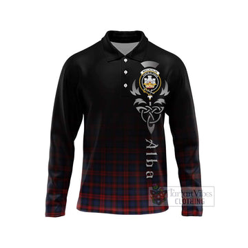 MacLachlan (McLachlan) Tartan Long Sleeve Polo Shirt Featuring Alba Gu Brath Family Crest Celtic Inspired