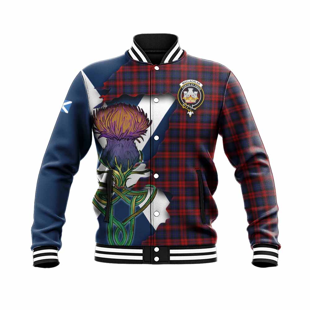 MacLachlan (McLachlan) Tartan Family Crest Baseball Jacket Scottish Thistle Celtic Inspired Unisex - Tartan Vibes Clothing