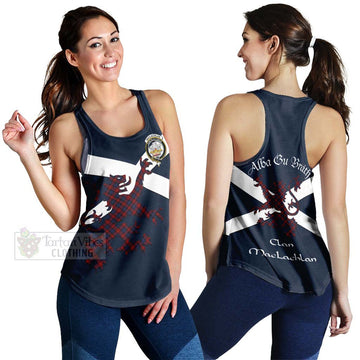 MacLachlan (McLachlan) Tartan Lion Rampant Women's Racerback Tanks  Proudly Display Your Heritage with Alba Gu Brath and Clan Name