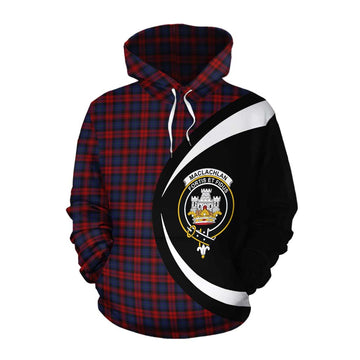 MacLachlan (McLachlan) Tartan Cotton Hoodie with Family Crest Circle Style