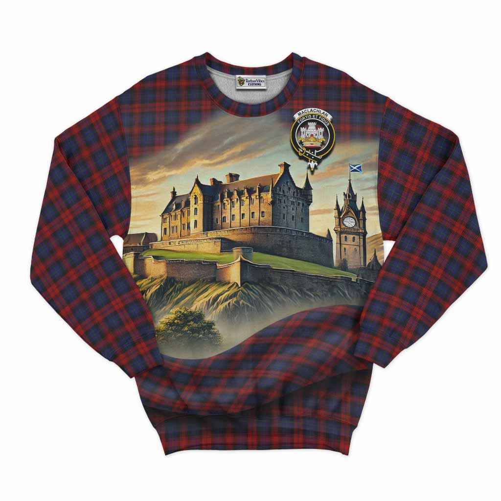MacLachlan (McLachlan) Tartan Family Crest Sweatshirt with Scottish Ancient Castle Style Unisex - Tartan Vibes Clothing