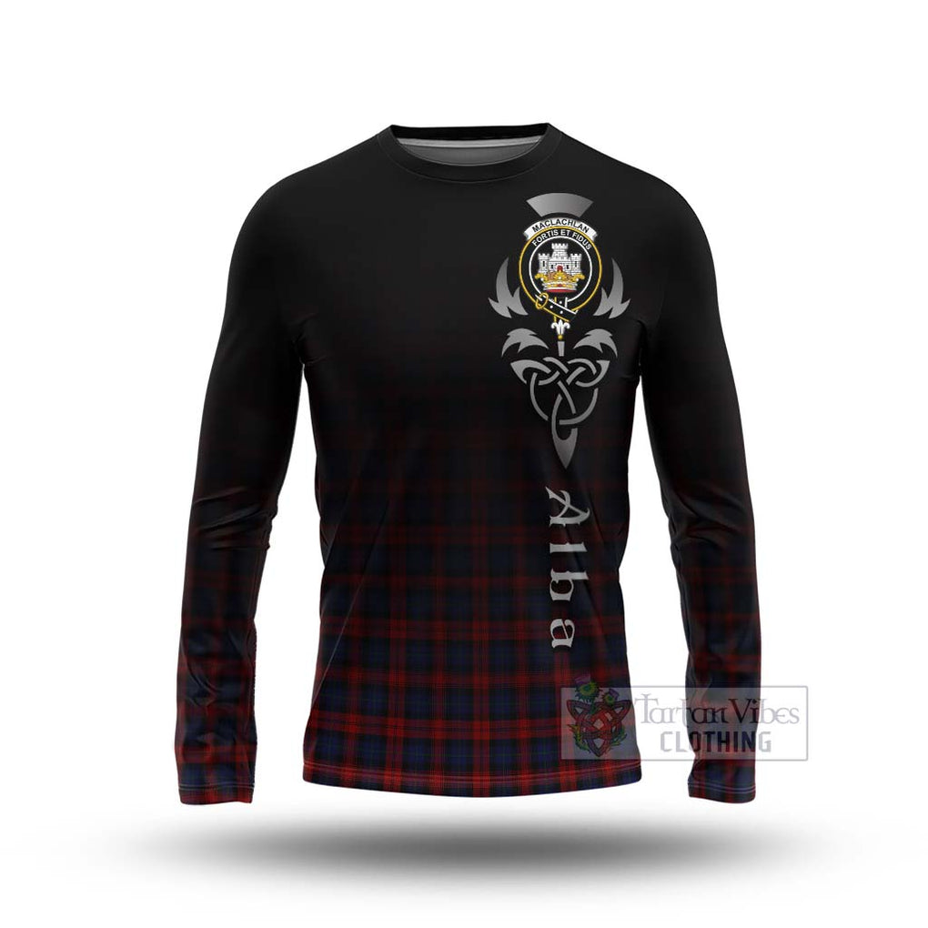 Tartan Vibes Clothing MacLachlan (McLachlan) Tartan Long Sleeve T-Shirt Featuring Alba Gu Brath Family Crest Celtic Inspired