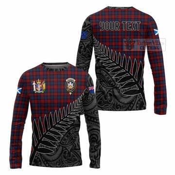 MacLachlan (McLachlan) Crest Tartan Long Sleeve T-Shirt with New Zealand Silver Fern Half Style