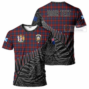 MacLachlan (McLachlan) Crest Tartan T-Shirt with New Zealand Silver Fern Half Style