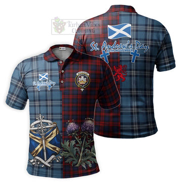 MacLachlan (McLachlan) Tartan Polo Shirt Happy St. Andrew's Day Half Tartan Style