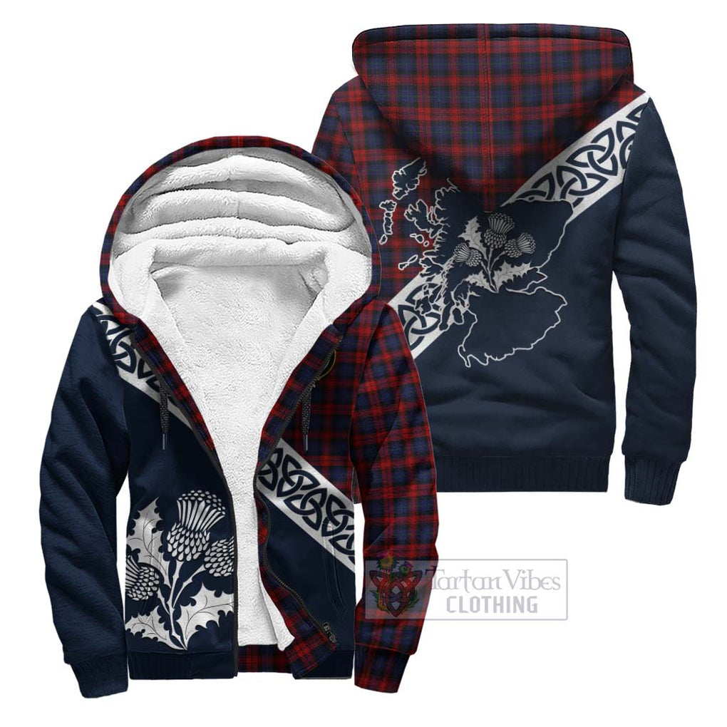 Tartan Vibes Clothing MacLachlan (McLachlan) Tartan Sherpa Hoodie Featuring Thistle and Scotland Map