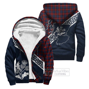 MacLachlan (McLachlan) Tartan Sherpa Hoodie Featuring Thistle and Scotland Map