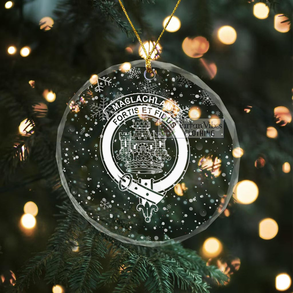 Tartan Vibes Clothing MacLachlan (McLachlan) Clan Crest Christmas Glass Ornament