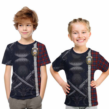 MacLachlan (McLachlan) Tartan Kid T-Shirt with Family Crest Cross Sword Thistle Celtic Vibes