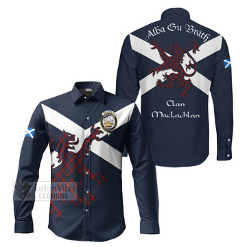 MacLachlan (McLachlan) Tartan Lion Rampant Long Sleeve Button Shirt Proudly Display Your Heritage with Alba Gu Brath and Clan Name