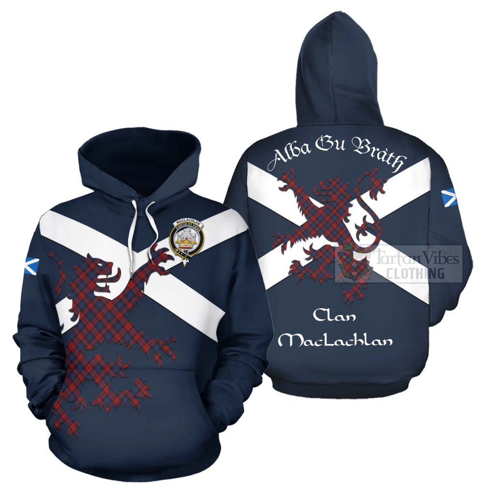 Tartan Vibes Clothing MacLachlan (McLachlan) Tartan Lion Rampant Hoodie – Proudly Display Your Heritage with Alba Gu Brath and Clan Name