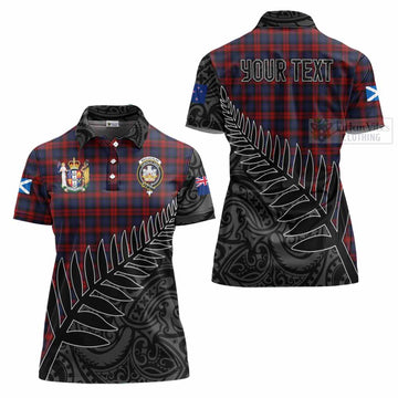 MacLachlan (McLachlan) Crest Tartan Women's Polo Shirt with New Zealand Silver Fern Half Style