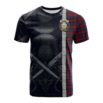 MacLachlan (McLachlan) Tartan Cotton T-shirt with Family Crest Cross Sword Thistle Celtic Vibes